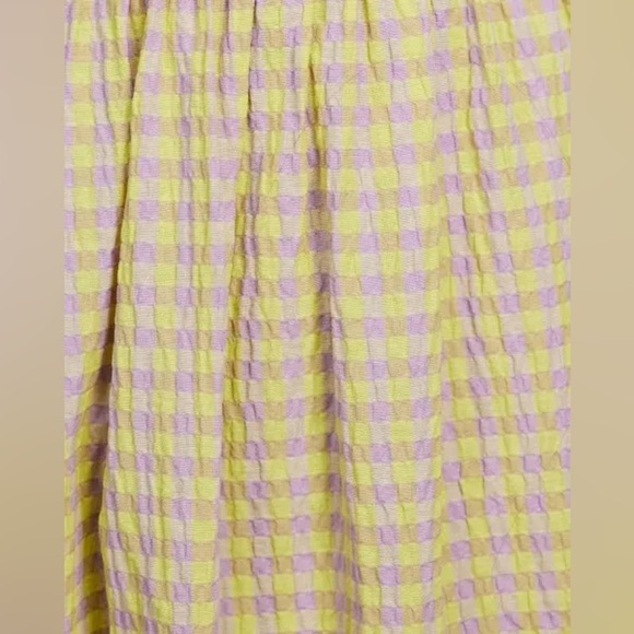 Topshop Seersucker Check Wrap Dress in Lime and Lilac-Multi size 6 - Picture 2 of 10